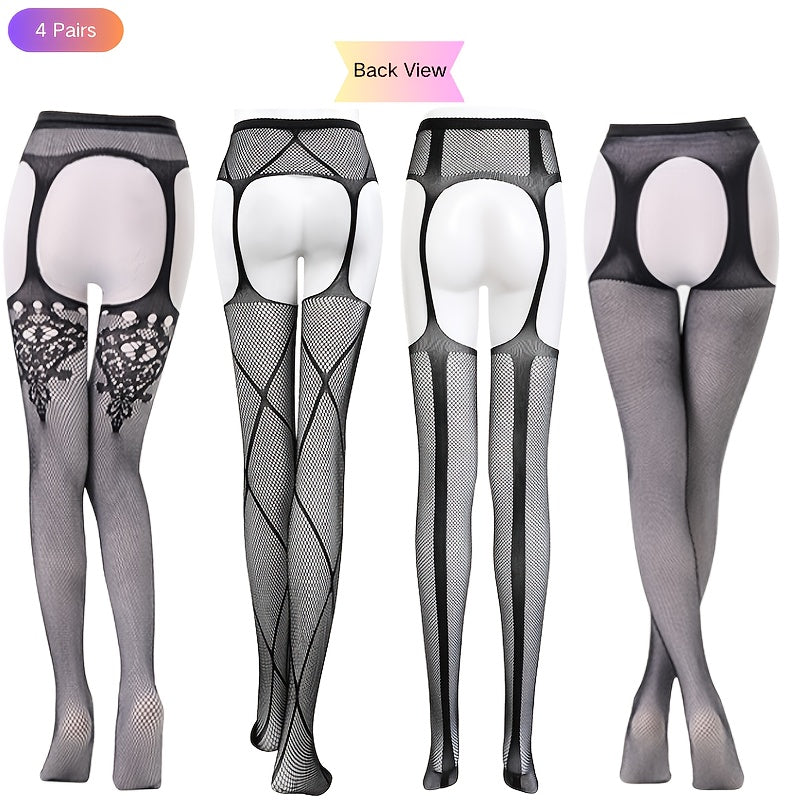 Net Worth – Fishnet Pantyhose & Garter Belt Set
