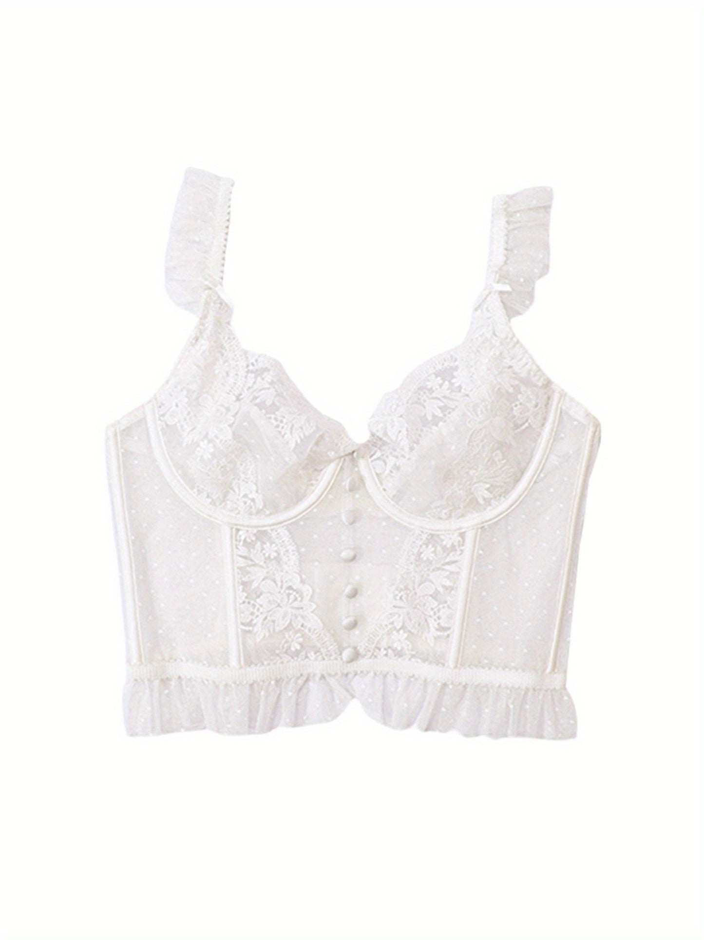 Fleur de Nuit – Sheer Lace Corset Camisole