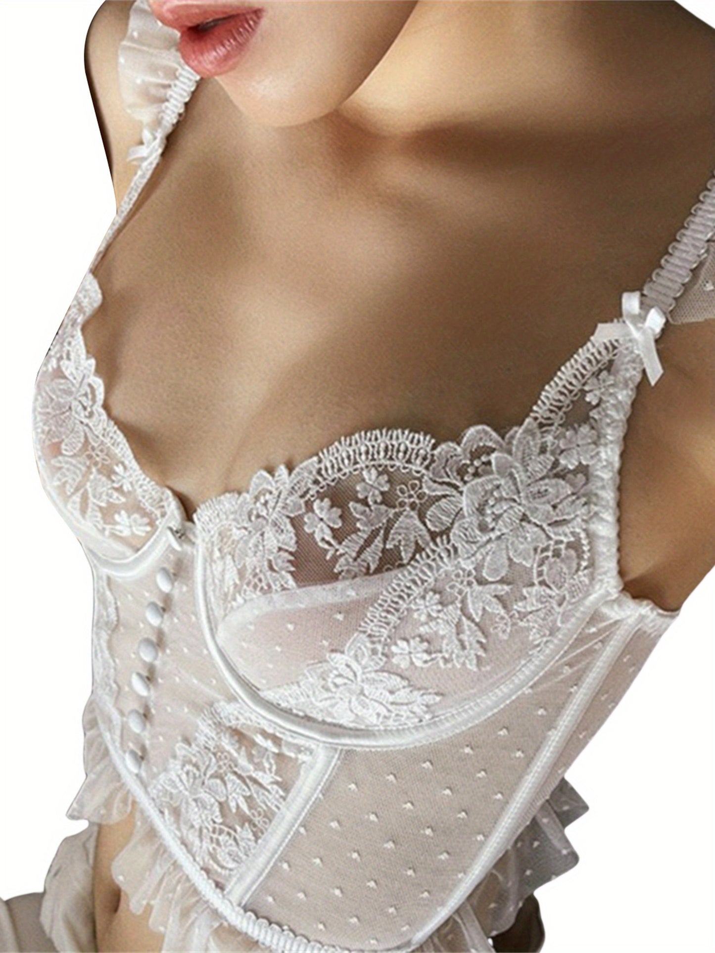 Fleur de Nuit – Sheer Lace Corset Camisole