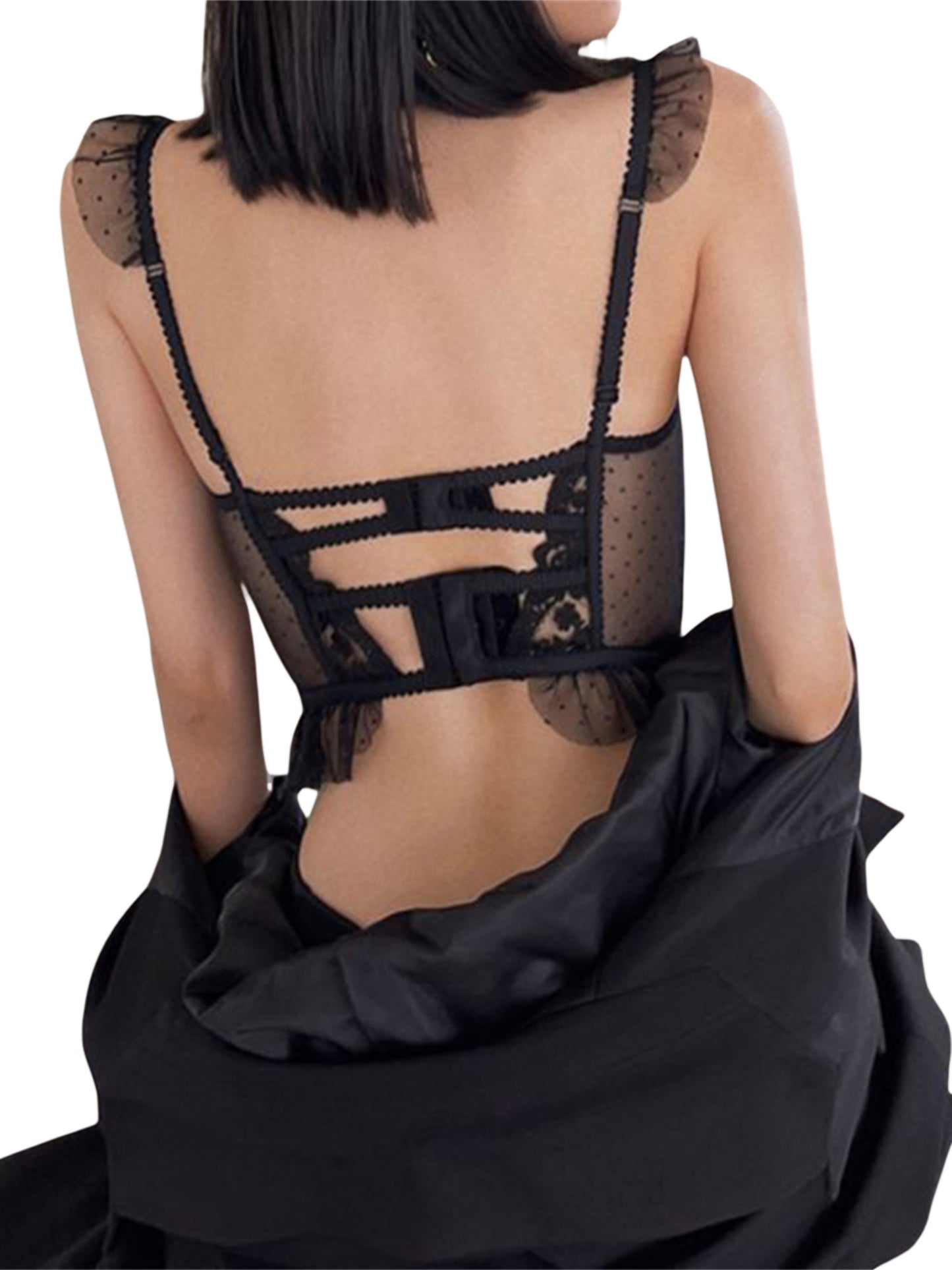 Fleur de Nuit – Sheer Lace Corset Camisole