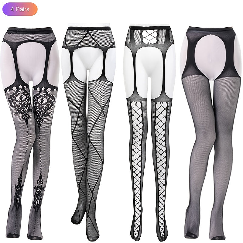 Net Worth – Fishnet Pantyhose & Garter Belt Set