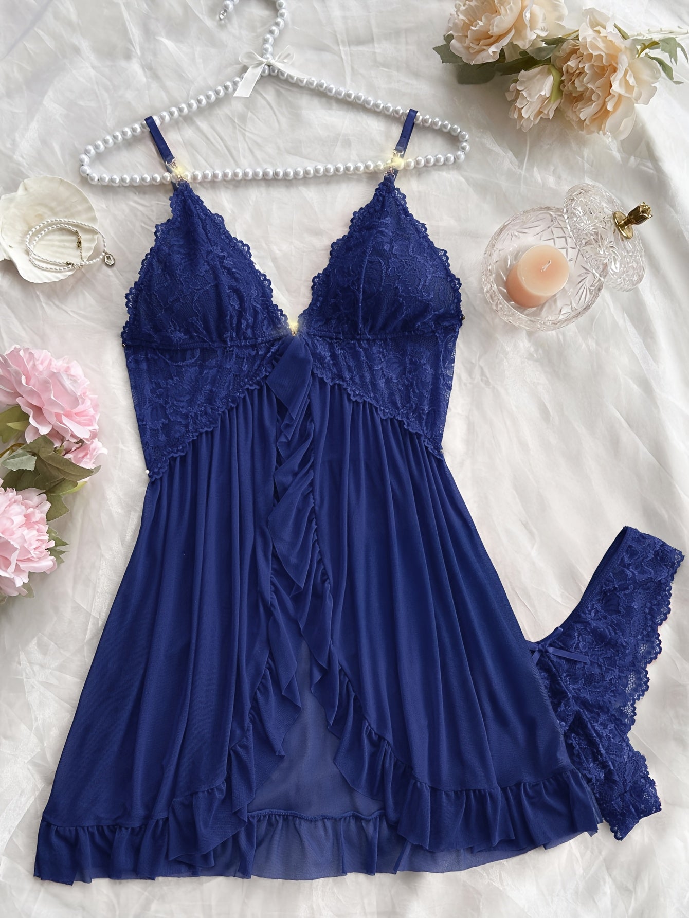 Center Stage – Lace Camisole & Panty Set.