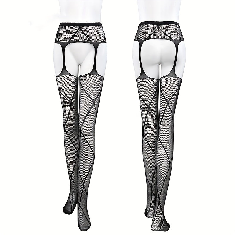 Net Worth – Fishnet Pantyhose & Garter Belt Set
