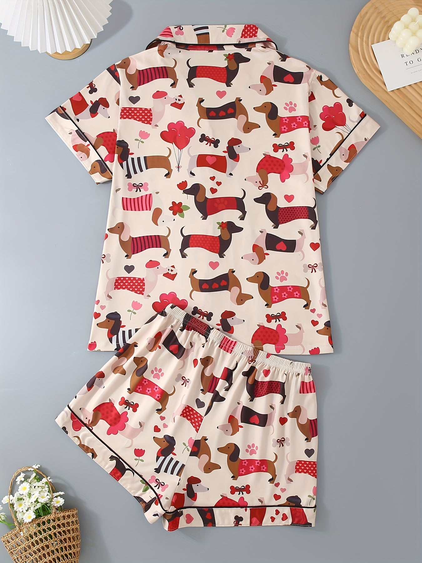 Puppy Love Dreams – Dachshund Delight Pajama Set