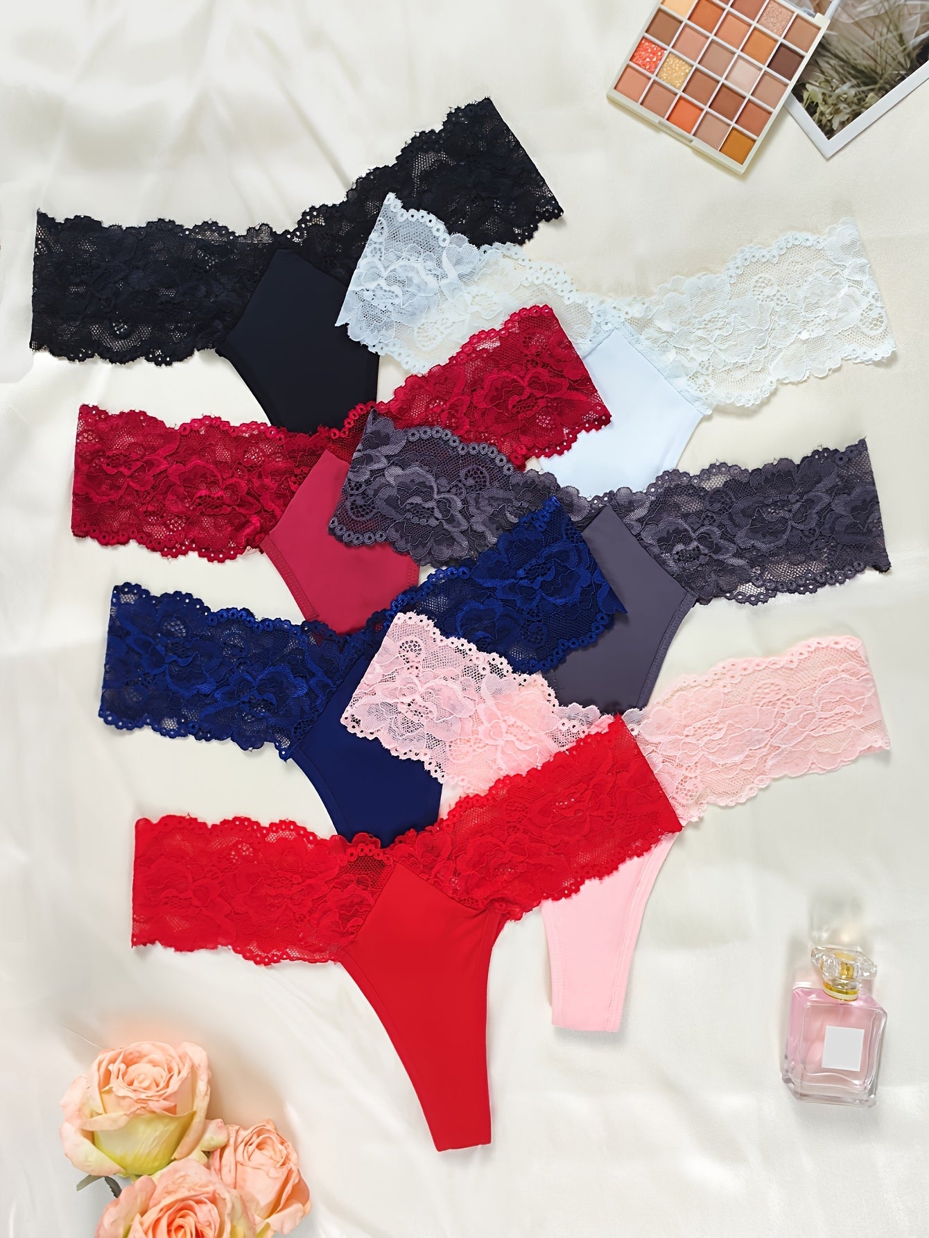 Panty Parade – One for Every Mood — 12-Piece Floral Thong Set
