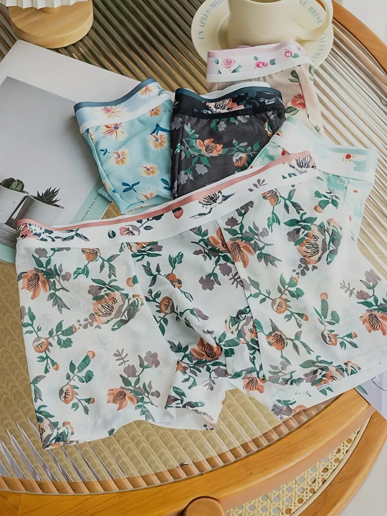Petal Prowess – 5-Piece Floral Men’s Boxer Briefs Set