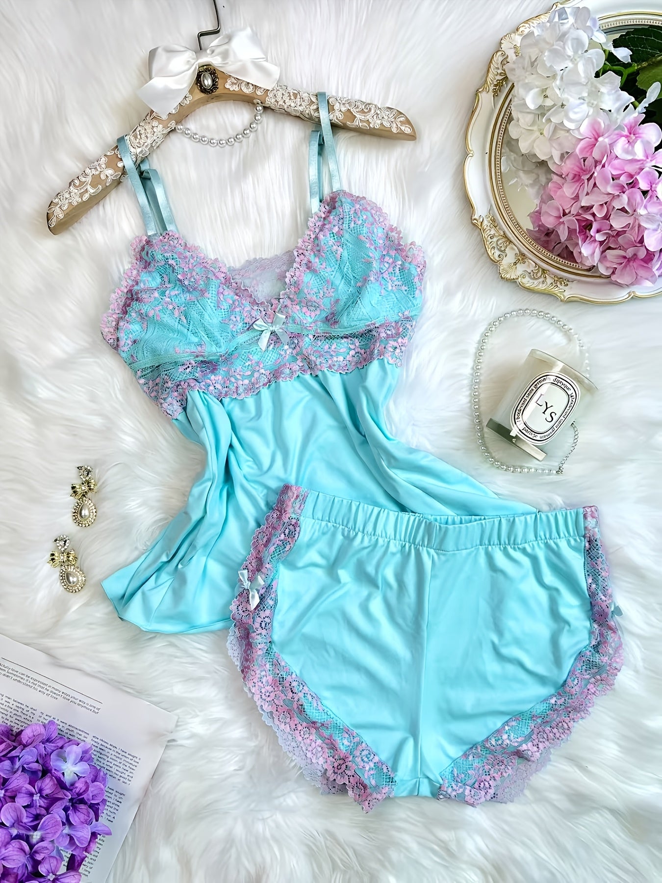 Aqua Amour – Lace, Bows & Midnight Glow