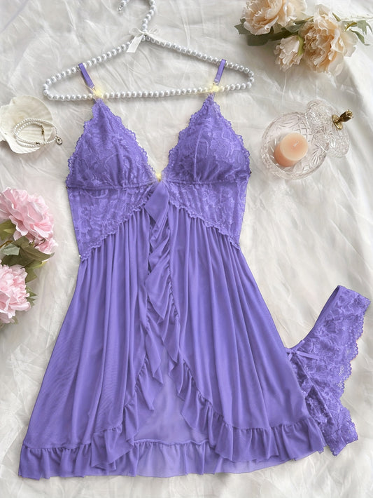 Center Stage – Lace Camisole & Panty Set.