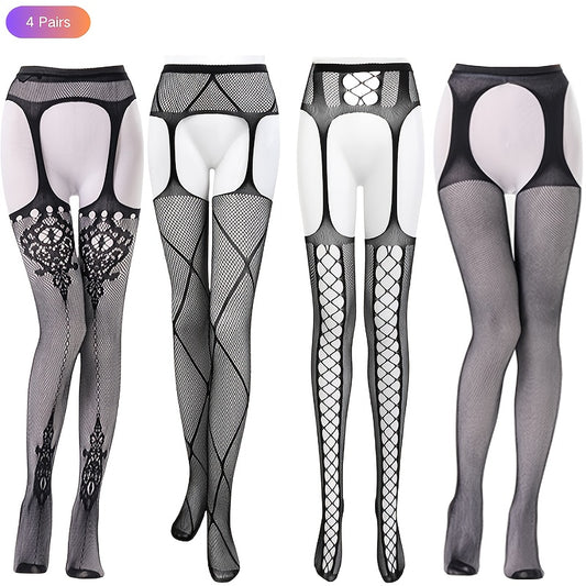 Net Worth – Fishnet Pantyhose & Garter Belt Set
