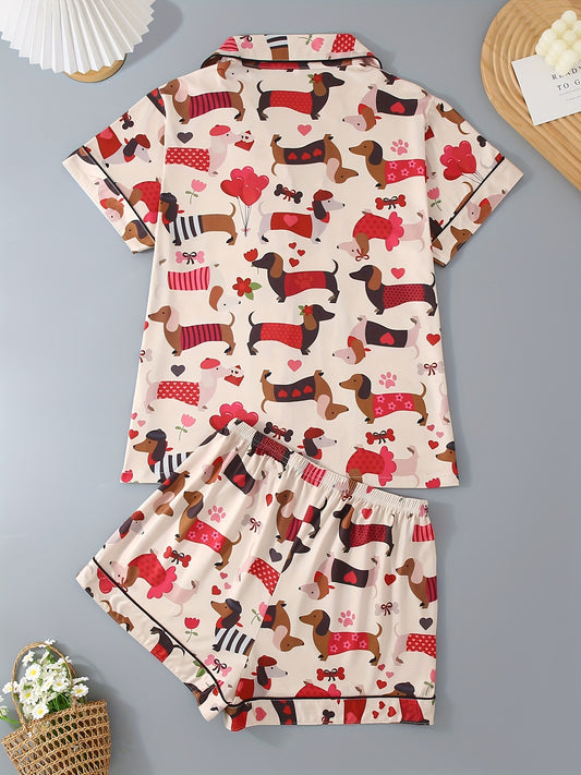 Puppy Love Dreams – Dachshund Delight Pajama Set