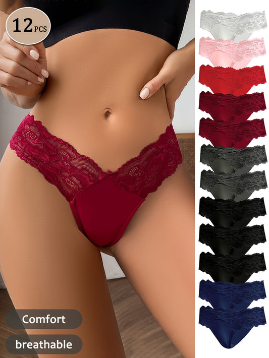 Panty Parade – One for Every Mood — 12-Piece Floral Thong Set