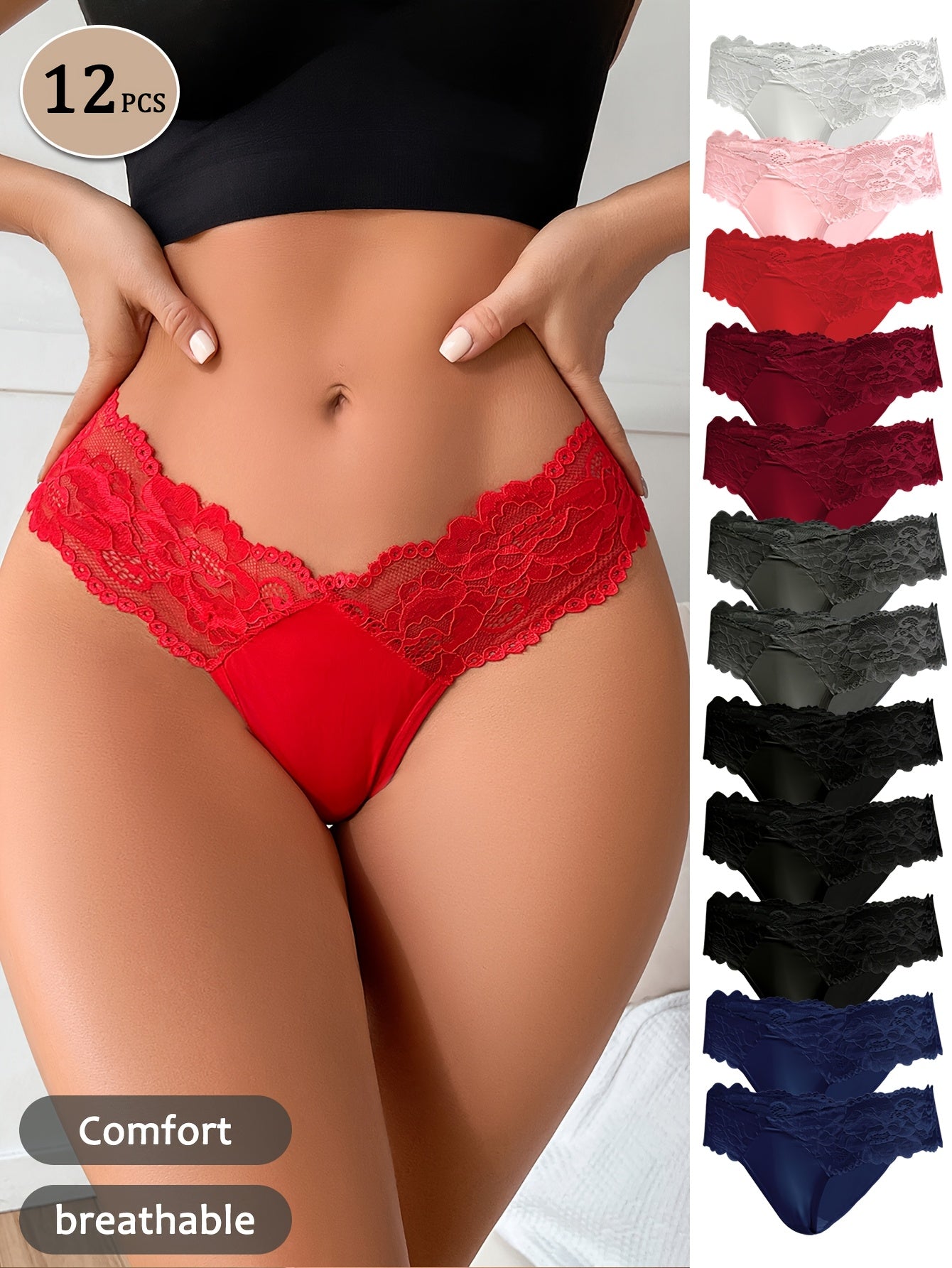 Panty Parade – One for Every Mood — 12-Piece Floral Thong Set